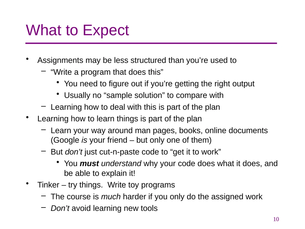 CSE 374 Programming Concepts & Tools Hal Perkins - slide 10 of 29