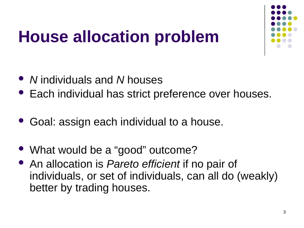 House Allocation and Kidney Exchange 1 House - slide 3 of 36