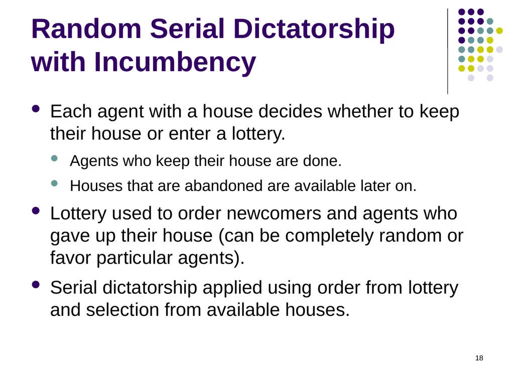 House Allocation and Kidney Exchange 1 House - slide 18 of 36