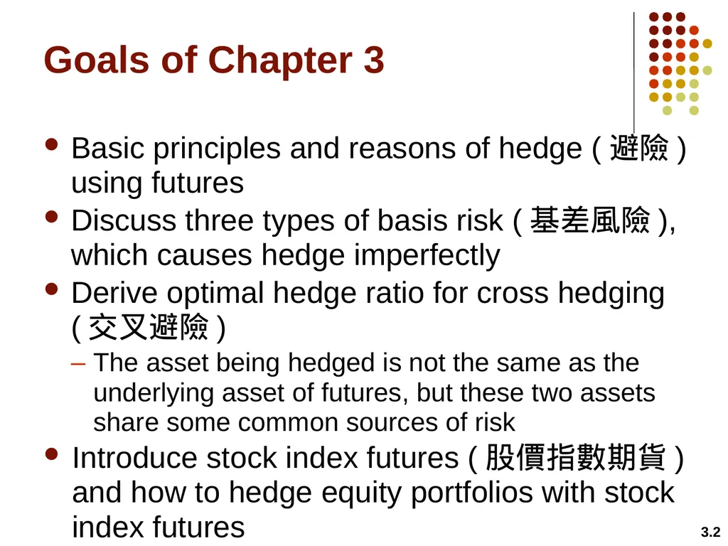 Hedging Strategies Using Futures Chapter 3 3.1 - slide 2 of 42