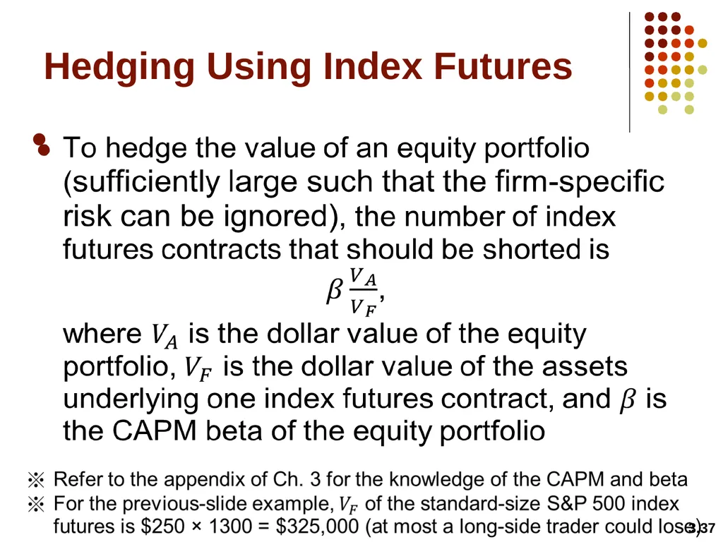 Hedging Strategies Using Futures Chapter 3 3.1 - slide 37 of 42