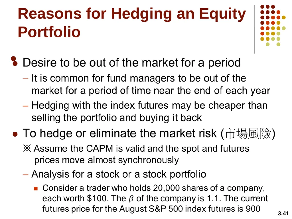 Hedging Strategies Using Futures Chapter 3 3.1 - slide 41 of 42