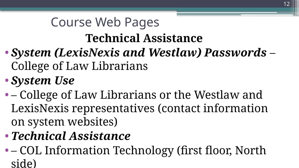 COURSE INTRODUCTION: Administrative LEGAL RESEARCH - slide 12 of 12