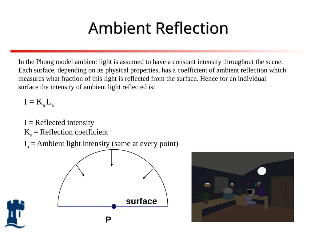 Lighting Rendering Light source Reflection models - slide 11 of 46