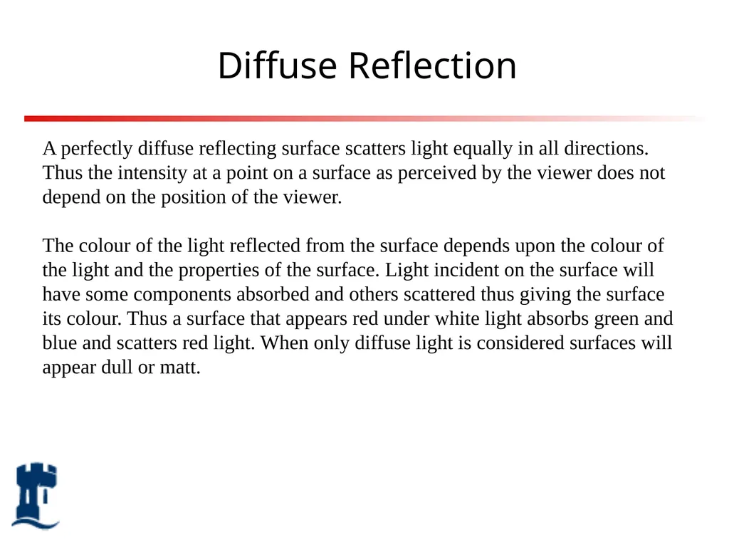 Lighting Rendering Light source Reflection models - slide 12 of 46