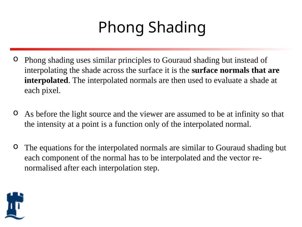 Lighting Rendering Light source Reflection models - slide 39 of 46