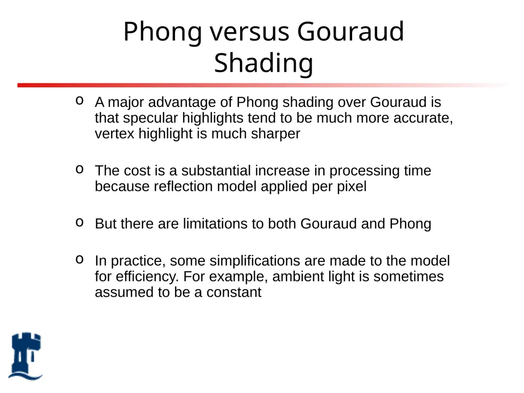 Lighting Rendering Light source Reflection models - slide 44 of 46