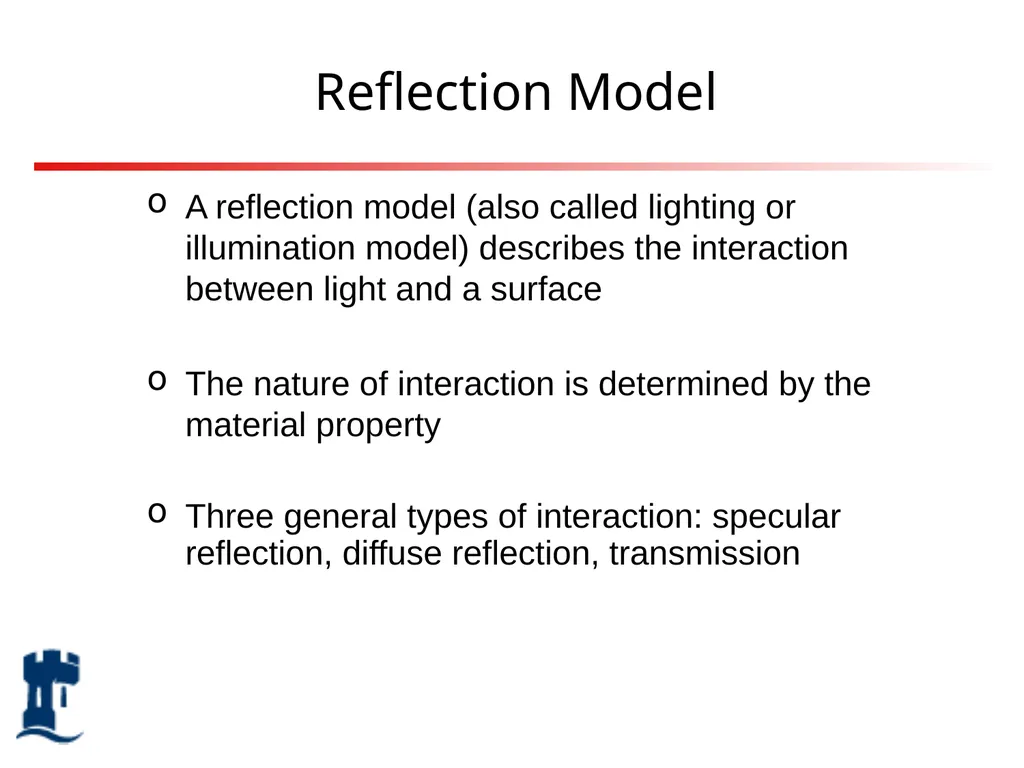 Lighting Rendering Light source Reflection models - slide 7 of 46