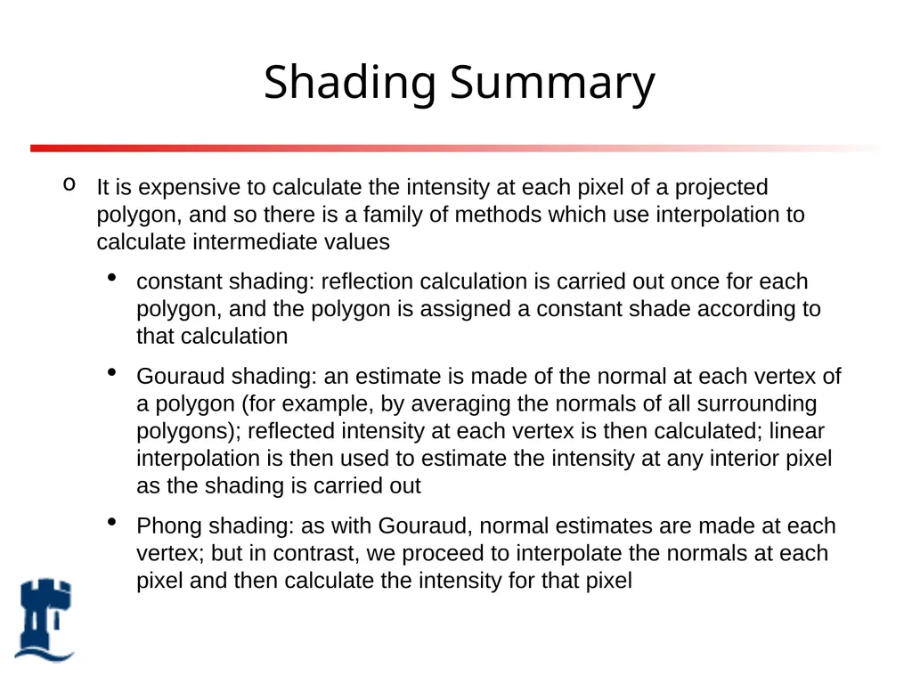 Lighting Rendering Light source Reflection models - slide 46 of 46