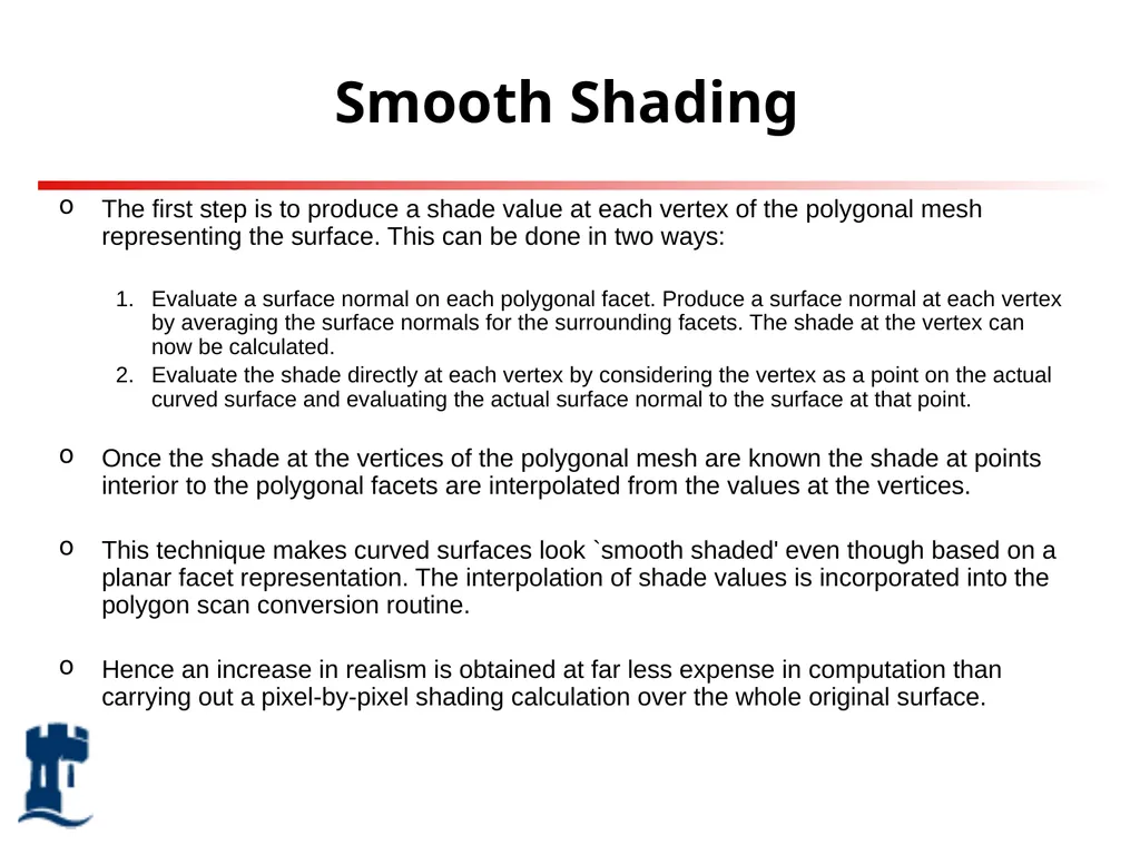 Lighting Rendering Light source Reflection models - slide 31 of 46