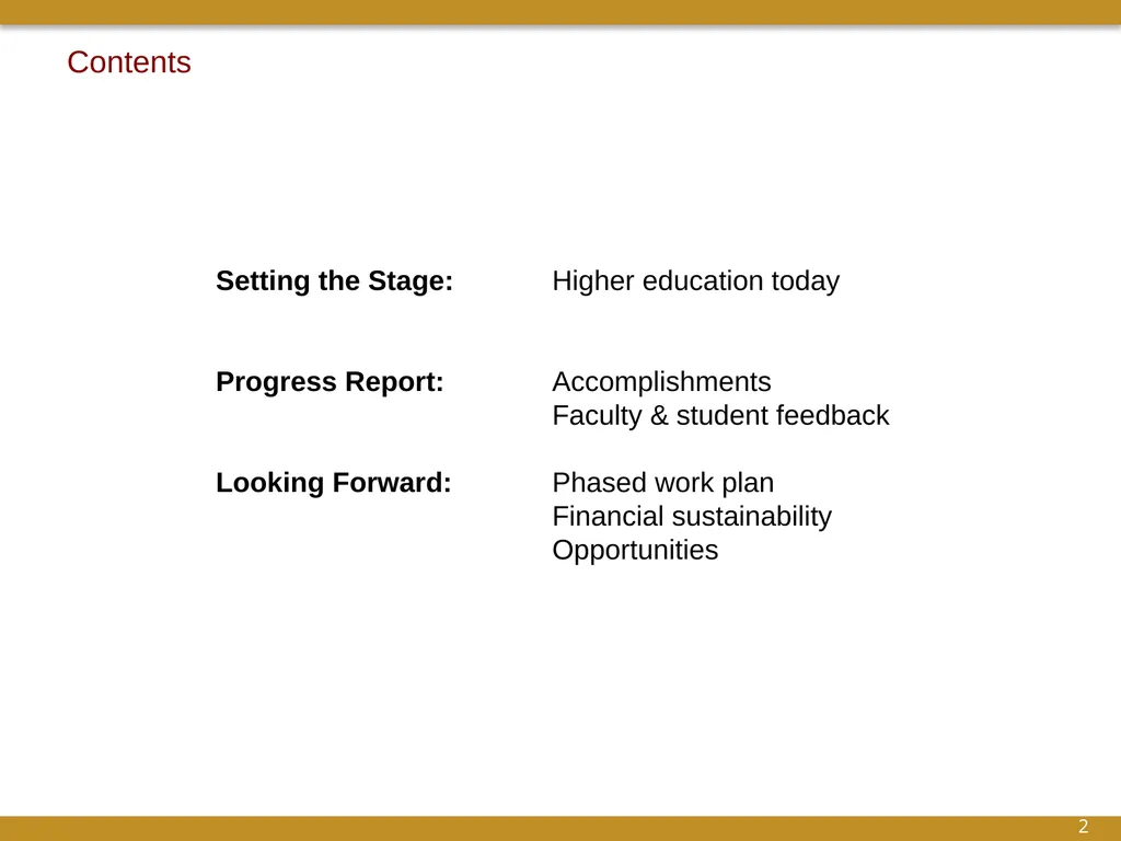 August 2013 | Overview & Update Contents 2 Setting - slide 2 of 22