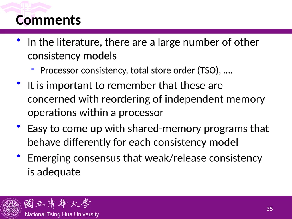 CS5102 High Performance Computer Systems Memory - slide 35 of 36