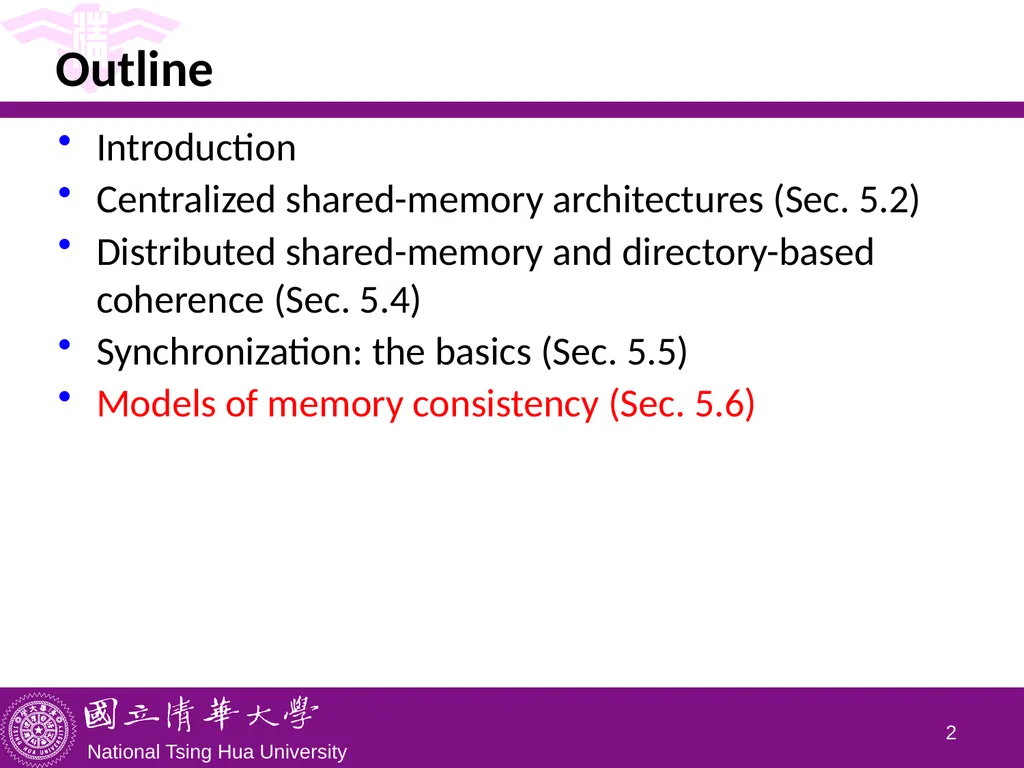 CS5102 High Performance Computer Systems Memory - slide 2 of 36