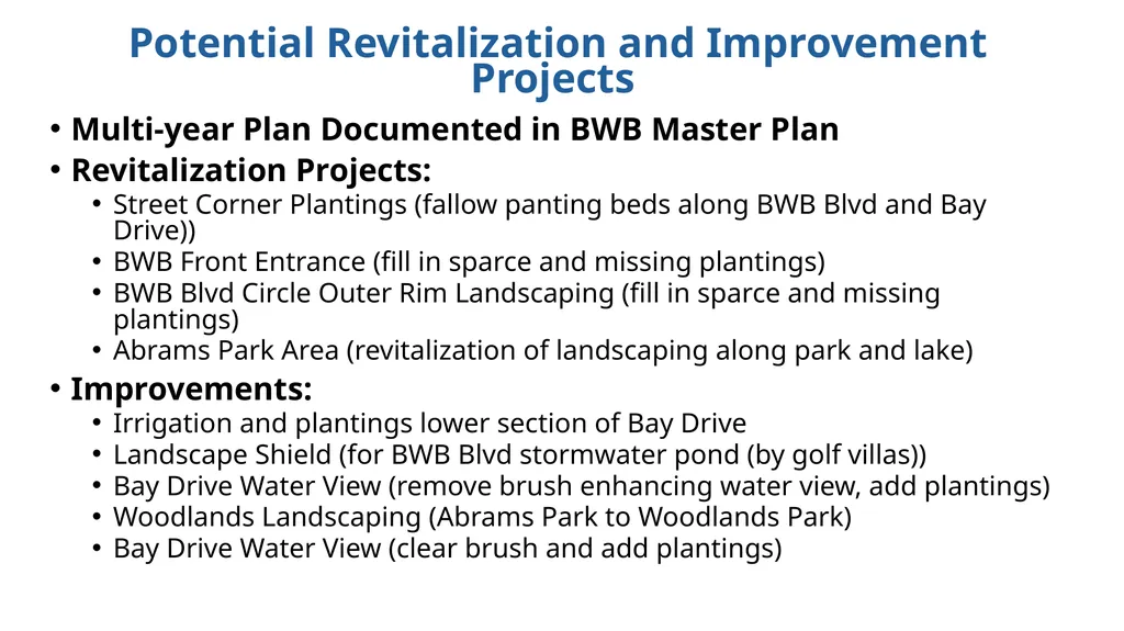 BWB MSBU 2026 LANDSCAPE REVITALIZATION Why - slide 2 of 2