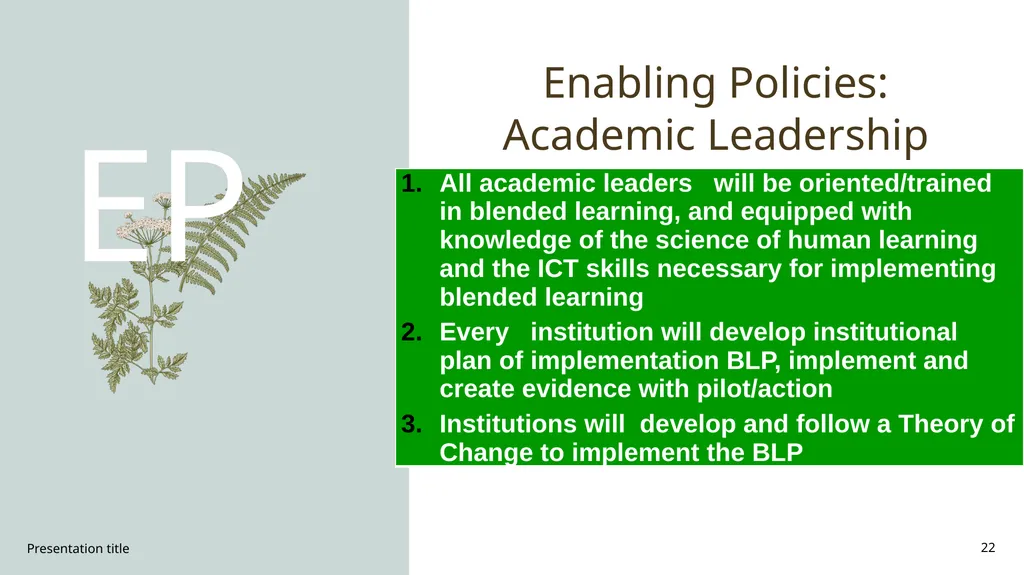 Blended Learning Policy Prof Marmar Mukhopadhyay - slide 22 of 27