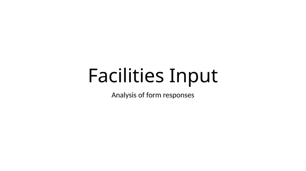 Facilities Input Analysis of form responses - slide 1 of 14