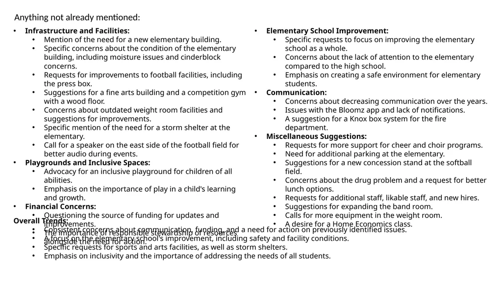 Facilities Input Analysis of form responses - slide 12 of 14