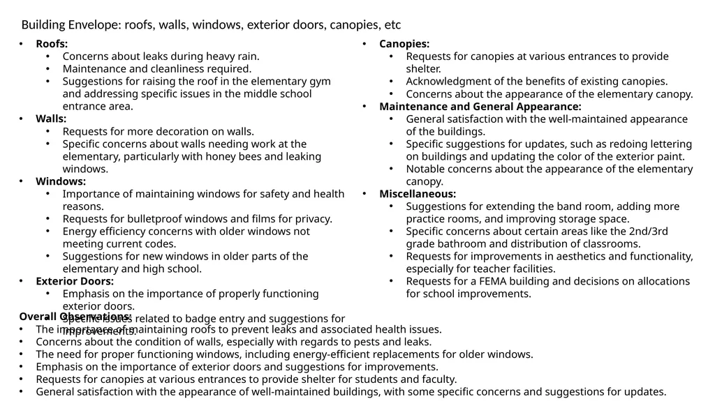 Facilities Input Analysis of form responses - slide 3 of 14