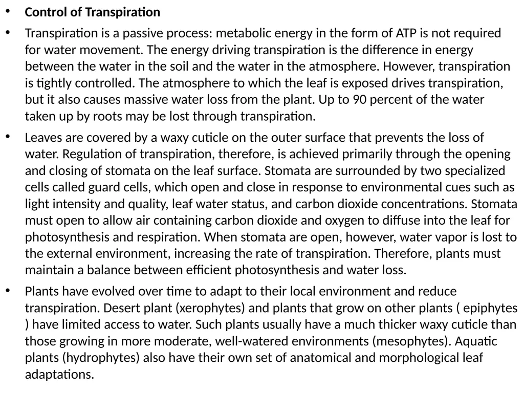 Plant Physiology (6) by Dr. Manal Zbari Transport - slide 18 of 25