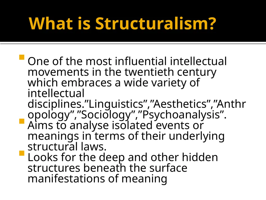 STRUCTURALISM AS A METHOD OF LITERARY CRITICISM. - slide 2 of 23
