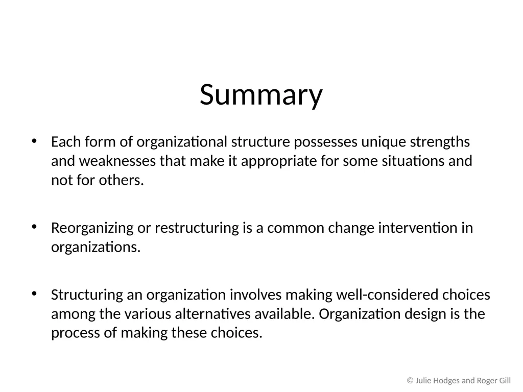 © Julie Hodges and Roger Gill Chapter 9 Changing - slide 9 of 10
