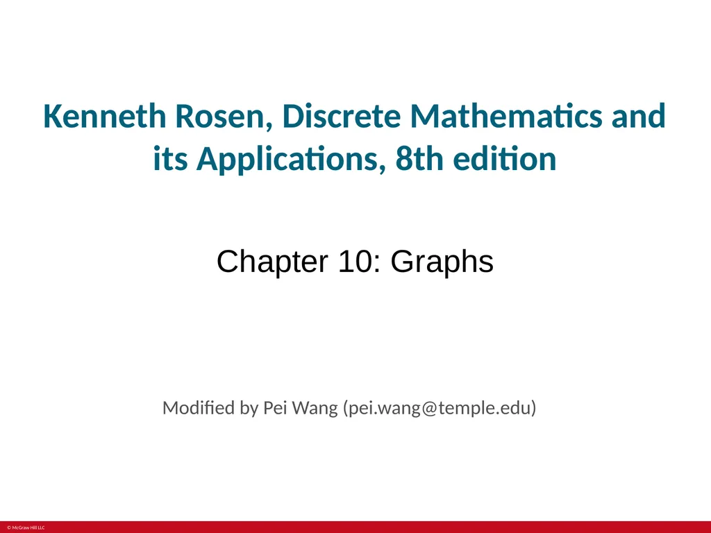 Kenneth Rosen, Discrete Mathematics and its - slide 1 of 88