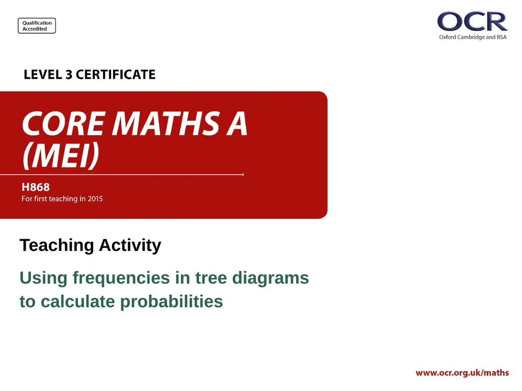 Teaching Activity Using frequencies in tree - slide 1 of 16