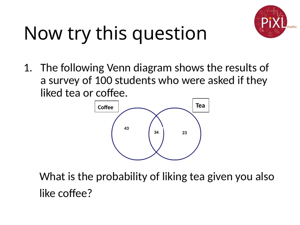 Conditional probability Calculate and interpret - slide 12 of 17