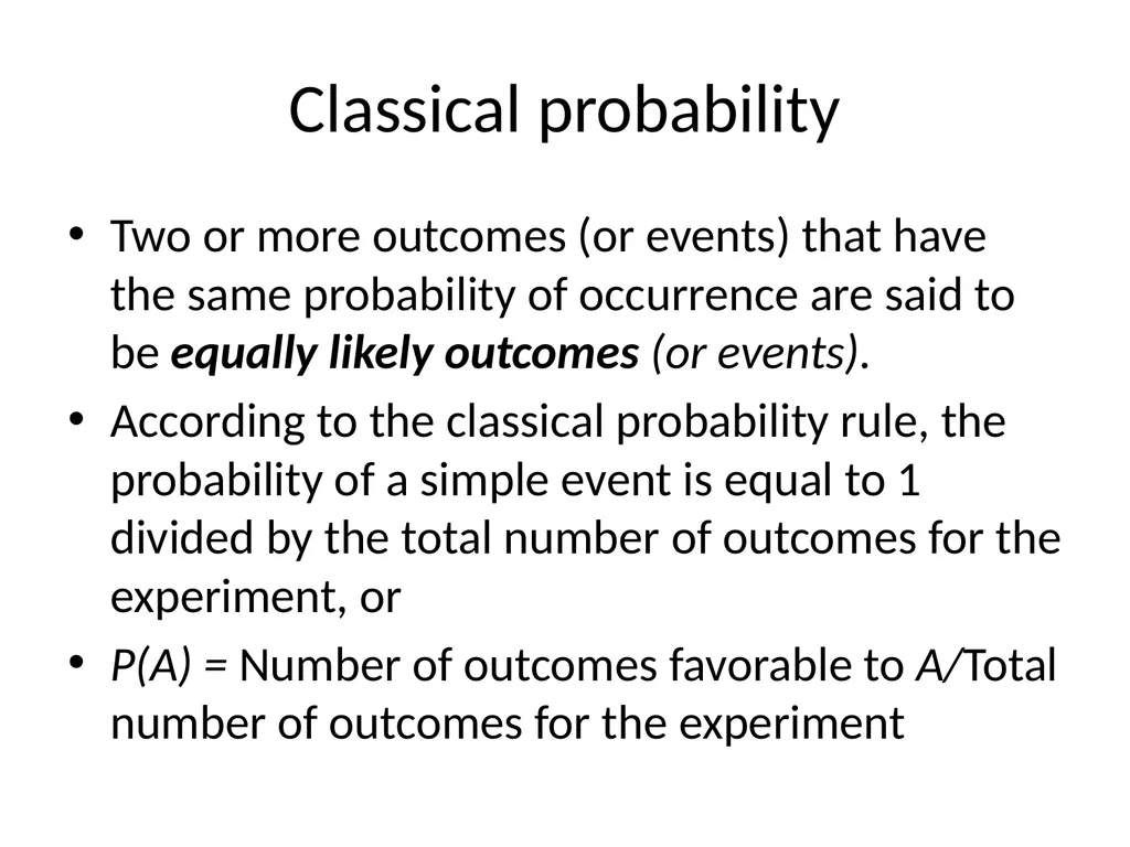 Probability Experiment, Outcomes, and Sample Space - slide 12 of 47