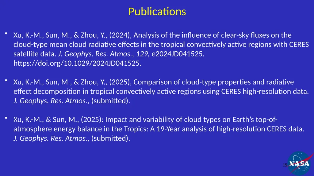 Impact and Variability of Cloud Types on Earth's - slide 19 of 20