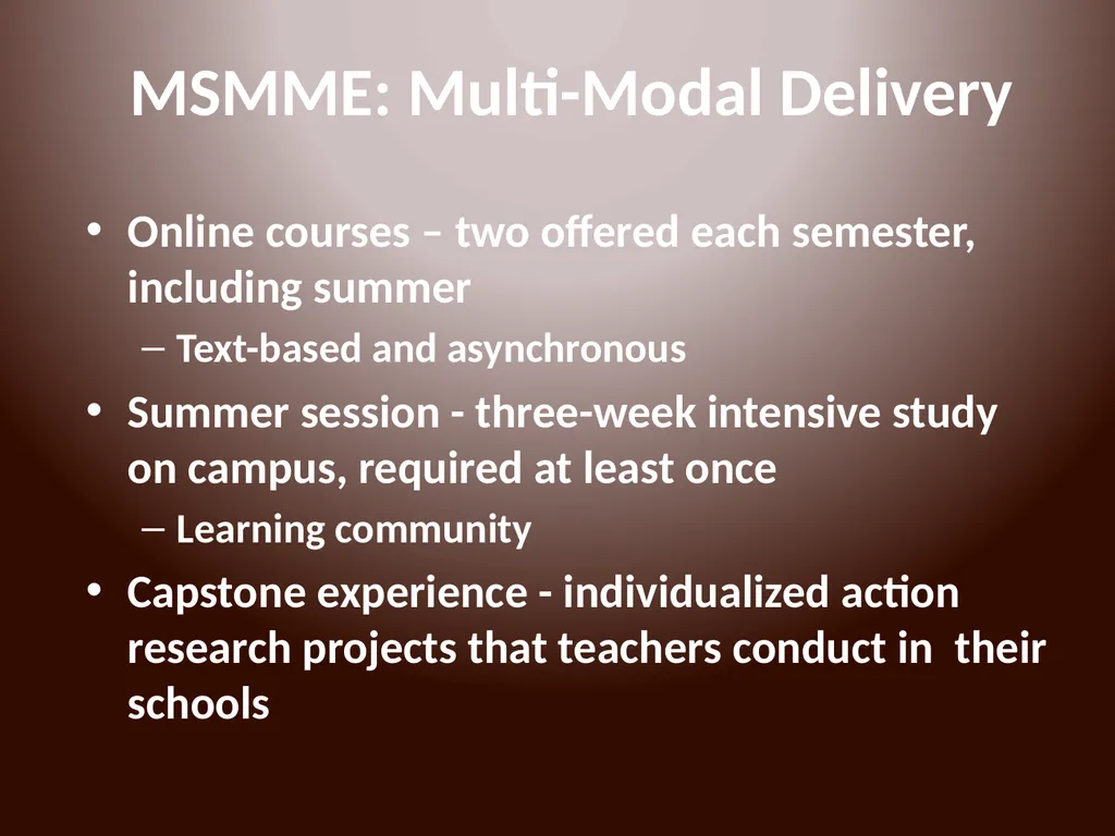 MUS Online Courses and Programs The problem of - slide 8 of 18