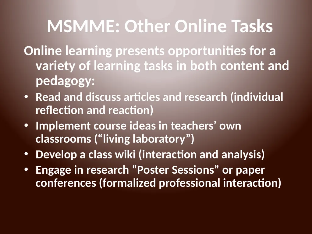 MUS Online Courses and Programs The problem of - slide 16 of 18