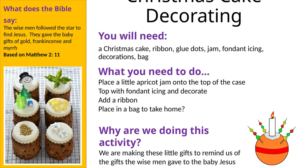 Christmas Cake Decorating You will need: a - slide 1 of 2