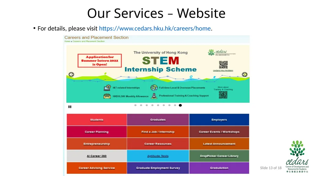 Careers & Placement – Our Services Career - slide 2 of 5
