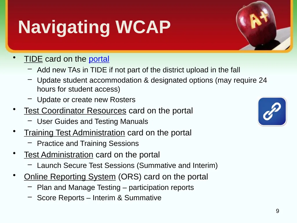 School Coordinator Training Smarter Balanced - slide 9 of 32