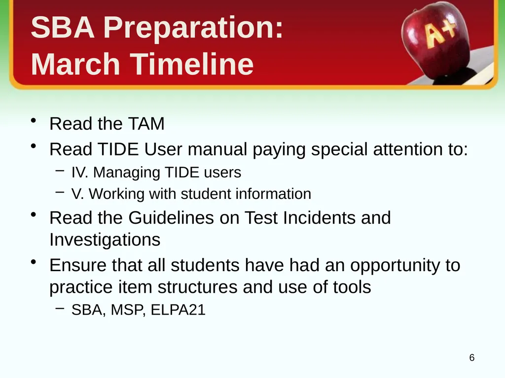 School Coordinator Training Smarter Balanced - slide 6 of 32