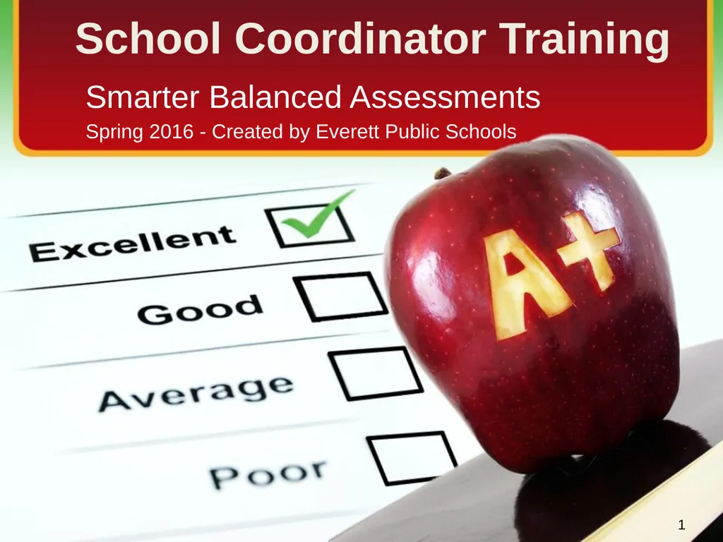 School Coordinator Training Smarter Balanced - slide 1 of 32