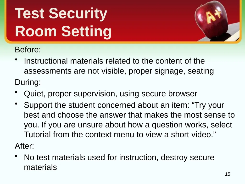 School Coordinator Training Smarter Balanced - slide 15 of 32