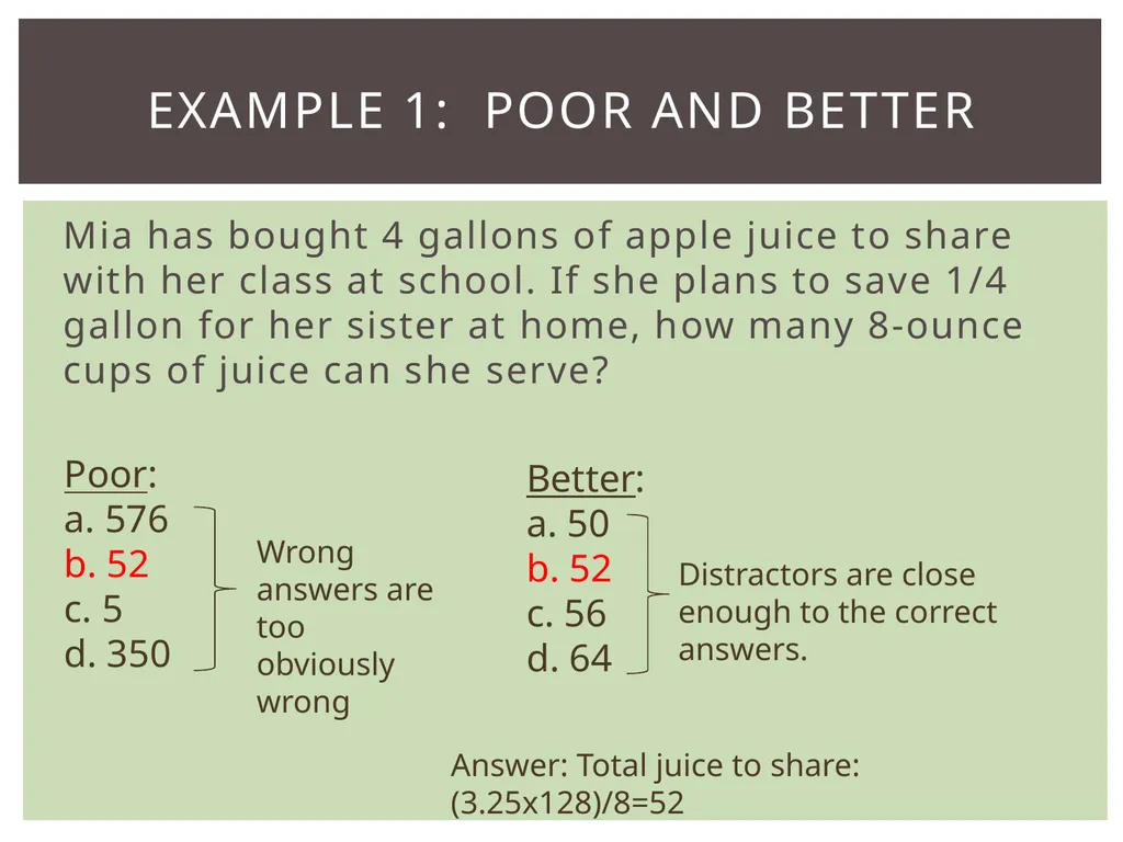 Item types Assessing item quality Math Item TYPES - slide 8 of 32