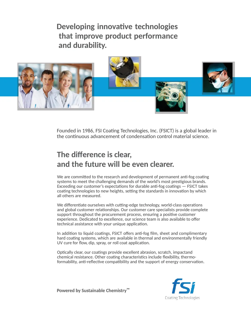 performance-based, water washable Anti-Fog Coating - slide 2 of 4