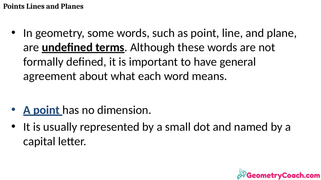 Points Lines and Planes Unit 1 Lesson 2 Points - slide 4 of 46
