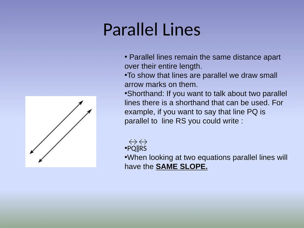 Parallel and Perpendicular Lines Pre AP Geometry - slide 2 of 8