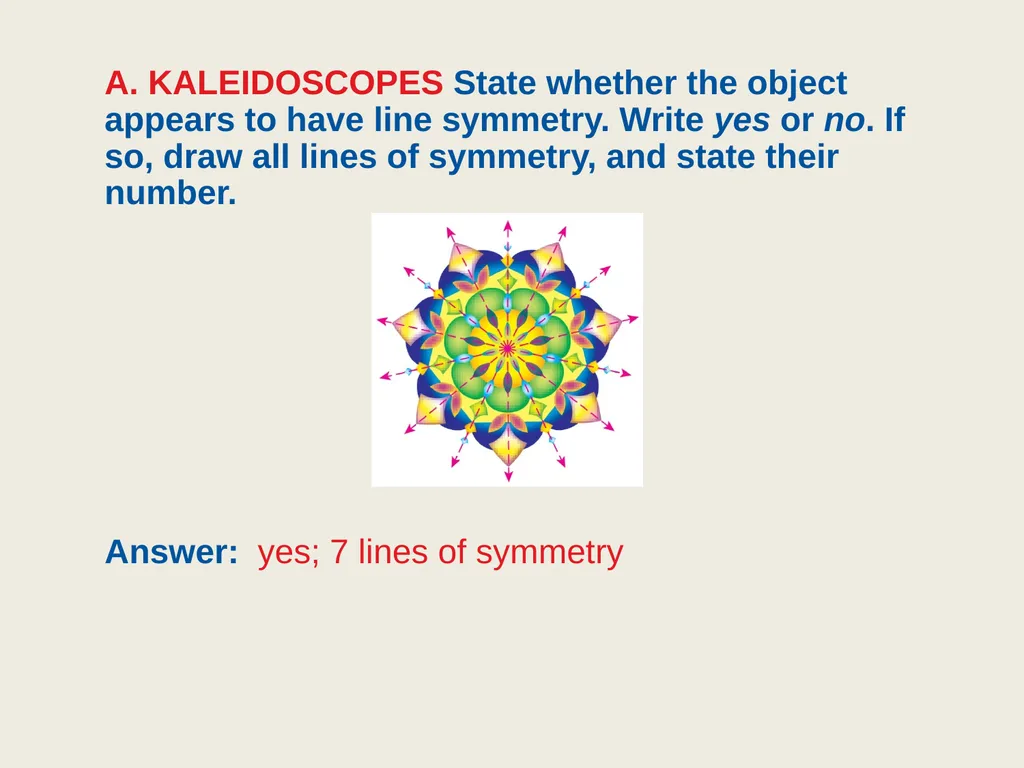 9.4 Symmetry Objective: Identify line and - slide 5 of 23