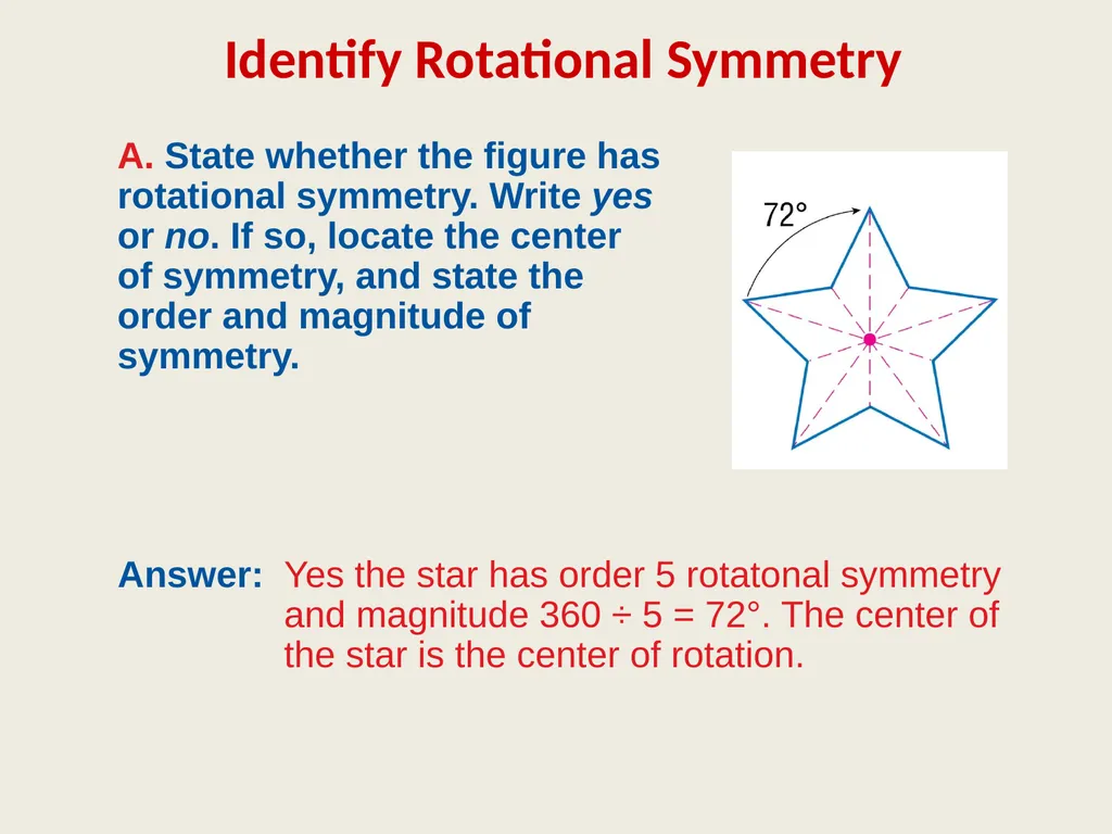 9.4 Symmetry Objective: Identify line and - slide 13 of 23