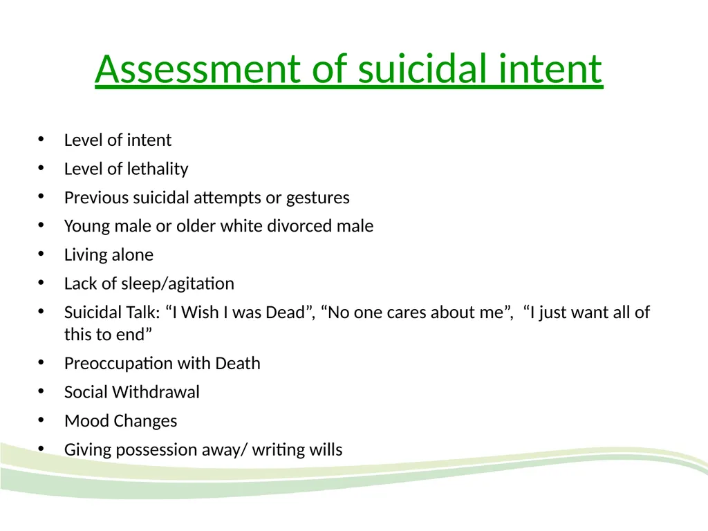 Overview of clinical risk: psychiatric emergencies - slide 15 of 27