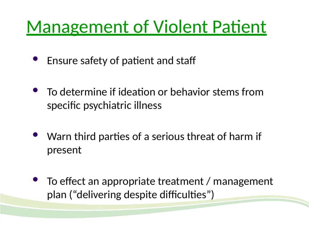 Overview of clinical risk: psychiatric emergencies - slide 26 of 27