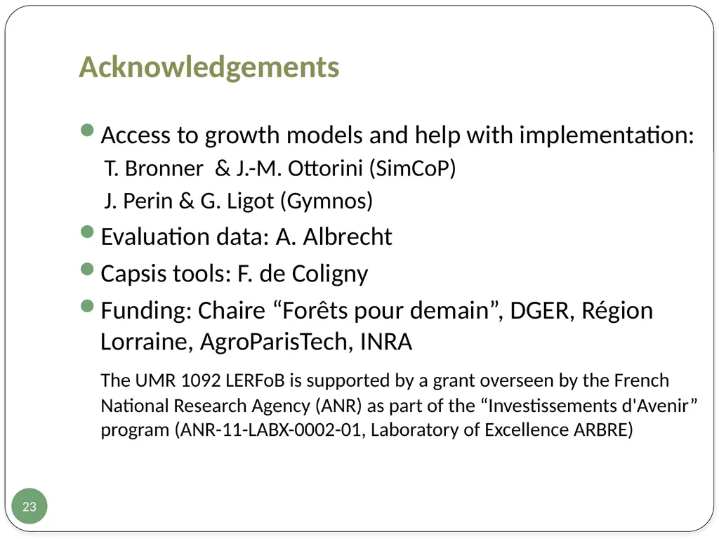 Evaluation of two European growth models for - slide 23 of 24