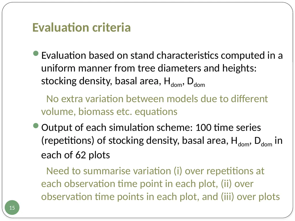Evaluation of two European growth models for - slide 15 of 24
