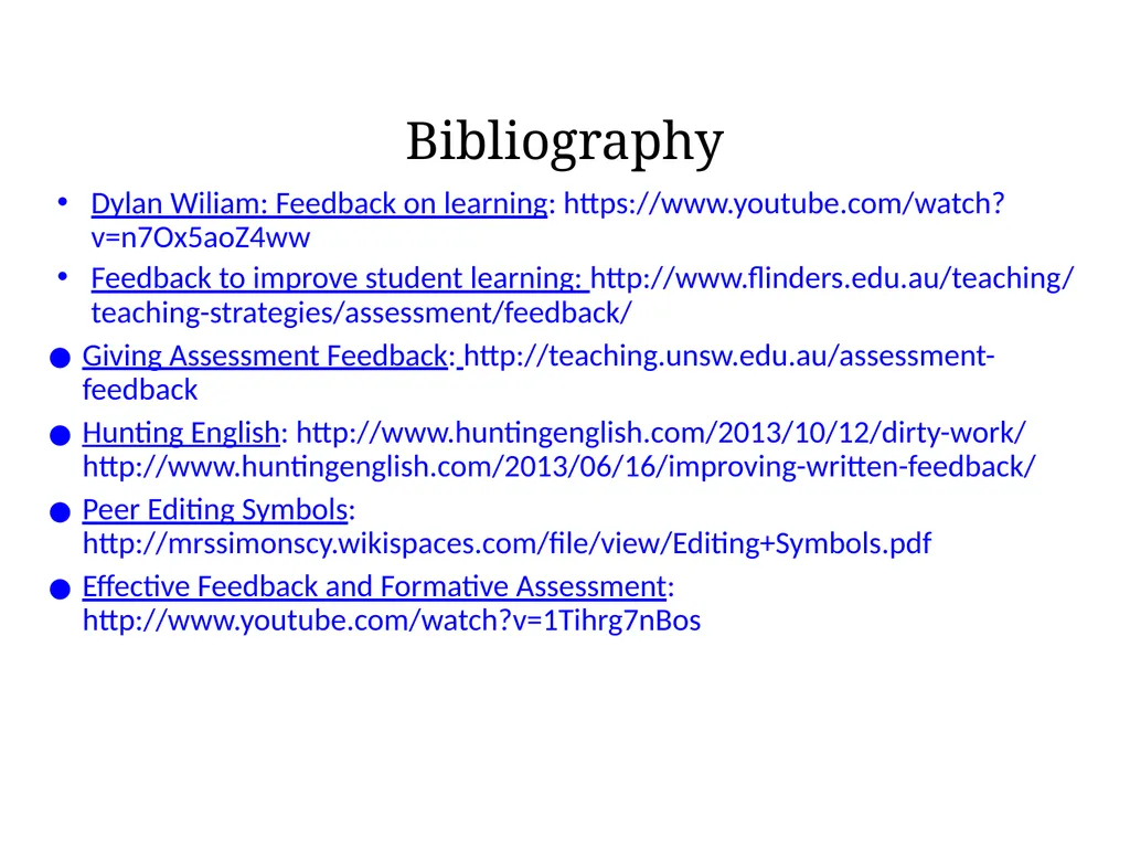 Feedback to improve student learning Directed - slide 16 of 16