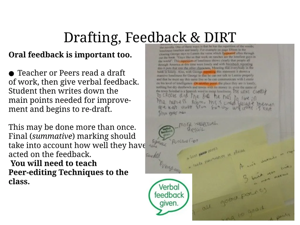 Feedback to improve student learning Directed - slide 11 of 16